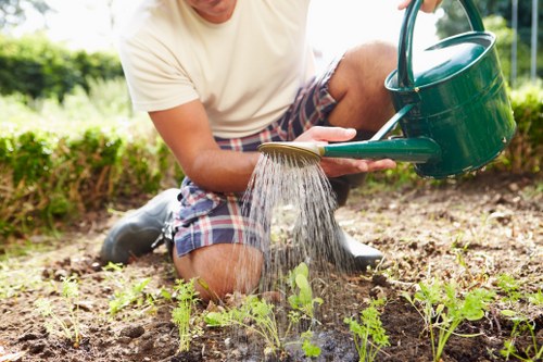 Garden maintenance team working in Docklands park